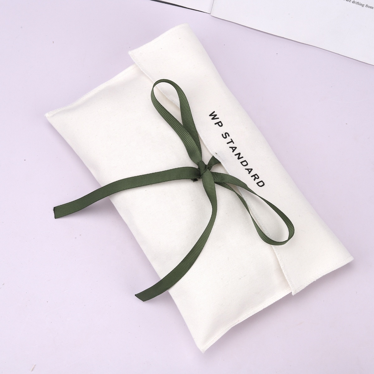 Custom Logo Printing Cotton Twill Envelope Gift Packing Bag For T-shirt Luxury Envelope Cotton Dust Pouch