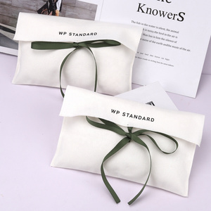 Custom Logo Printing Cotton Twill Envelope Gift Packing Bag For T-shirt Luxury Envelope Cotton Dust Pouch