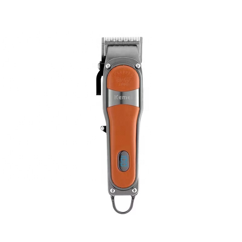 Golden Metal Body Carbon Steel Blade Hair Clipper Kemei KM-1940 Adjustable Hair Trimmer Rechargeable Electric Cutting Machine