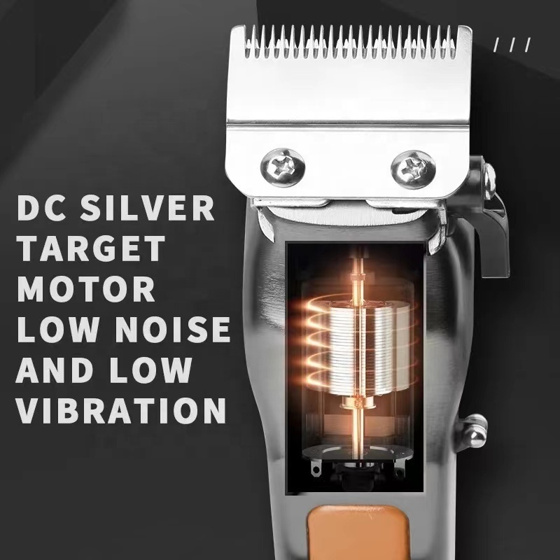 Golden Metal Body Carbon Steel Blade Hair Clipper Kemei KM-1940 Adjustable Hair Trimmer Rechargeable Electric Cutting Machine