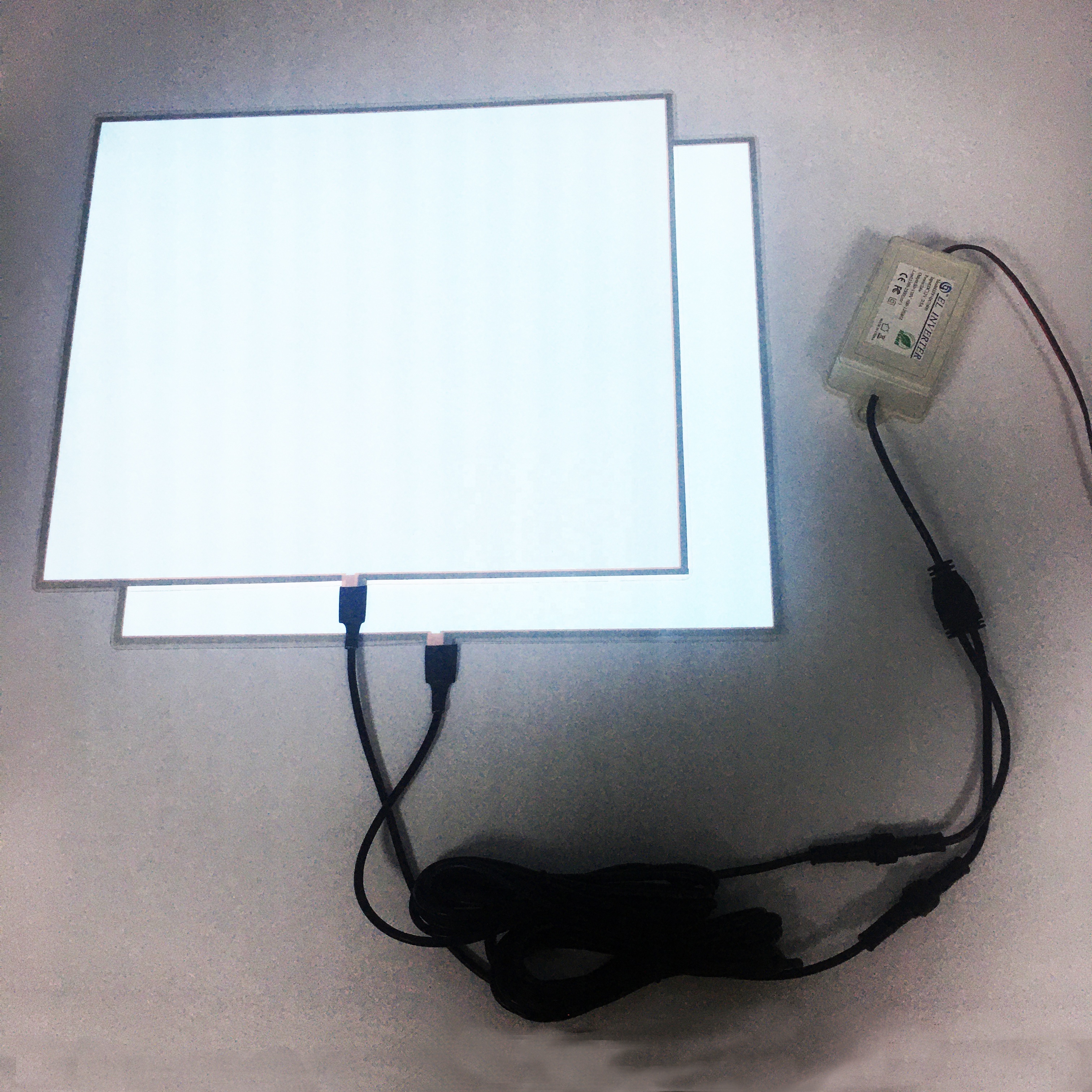 Flexible backlight sheet, pink off white on EL panel sheet 2 waterproof EL panels to one inverter