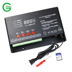 8192 Pixels T8000 T-8000A AC220V/110V SD Card  DC5V Pixel Controller for WS2801 WS2812B WS2811 LPD8806 RGB LED Strip Controller