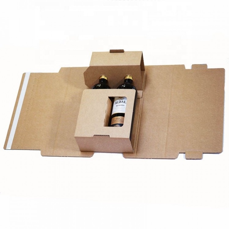 2/3/6 Bottle Beers Packaging Wine Shippers Boxes Shipping Cardboard Box for Bottles Portable Kraft Paper Carton Custom Luxury