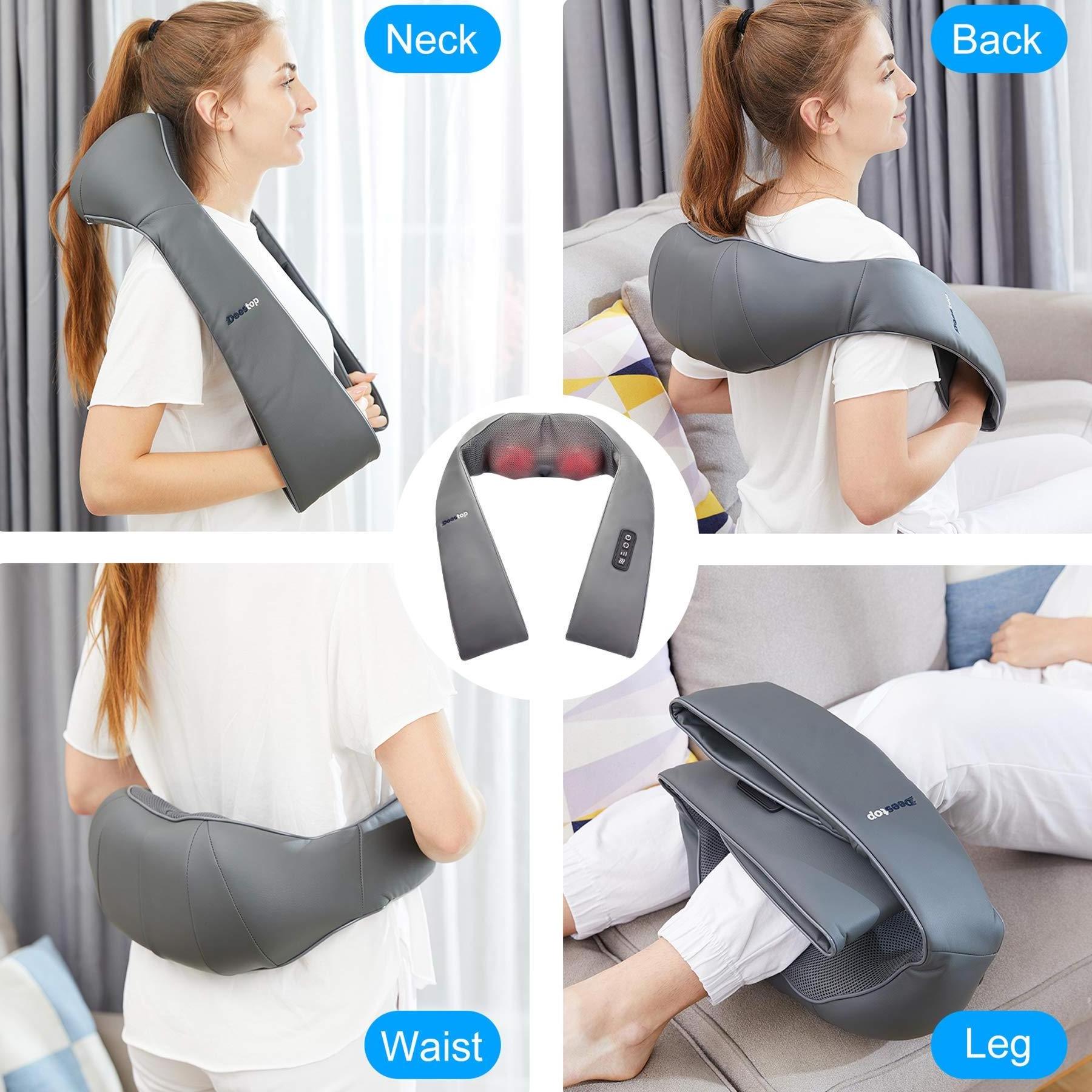 2024 Electric Hot Sell Massage Pillow Product Deep Tissue 4D Kneading Massage Back Shoulder Neck Finger Press Massager