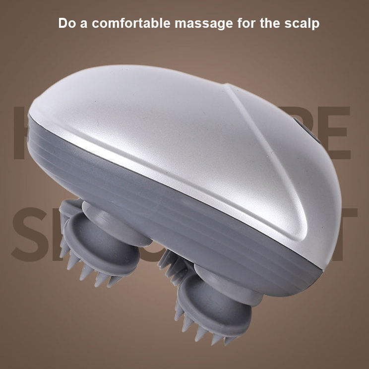 Hot Selling Automatic Hand Held Easy Use Deep Tissue Kneading Vibrating Scalp Massager Electric Silicone Head Massager