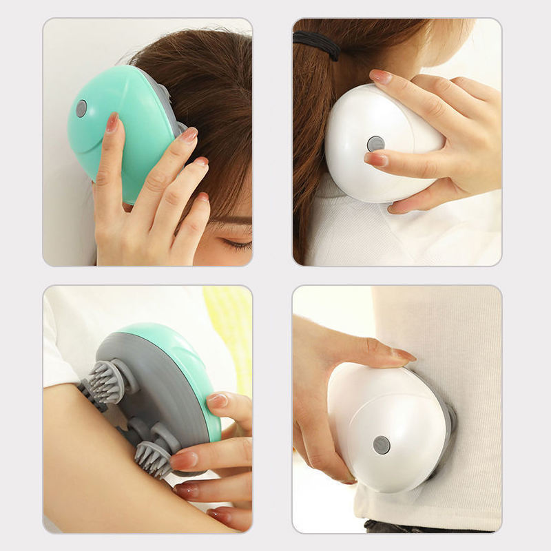 Hot Selling Automatic Hand Held Easy Use Deep Tissue Kneading Vibrating Scalp Massager Electric Silicone Head Massager