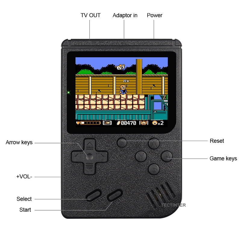 Retro Portable Mini Handheld Video Console Game 8-Bit 3.0 Inch Color LCD Kids Color Game Player game box 400 in 1