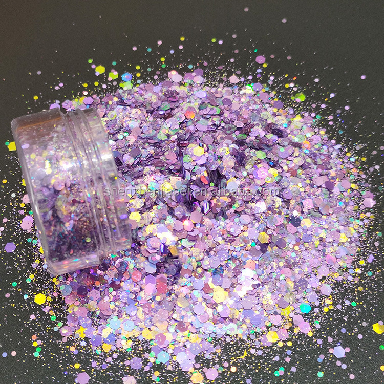 Wholesale bulk 1/4-1/128 glitter Fast Delivery polyester holographic glitter