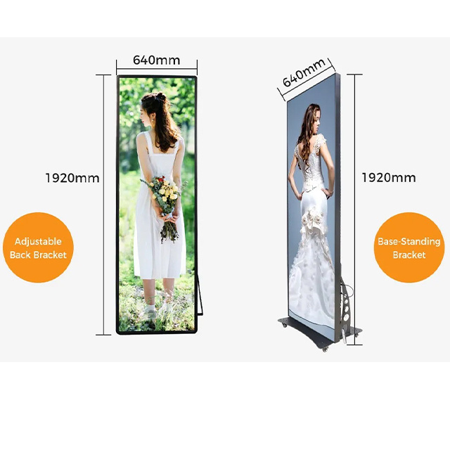 Movable LED Screen Poster Floor Stand Wifi Programmable LED Sign P1.875 P2 P2.5 Advertising Indoor Full Color Die-cast Aluminum