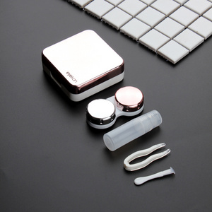 Reflective Cover contact lens case with mirror color contact lenses case Container cute Lovely Travel kit box