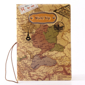 World map 3D pattern Travel document holder passport cover Passport Holder Protective Card Ticket Organizer ID Card Hold