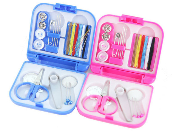 Portable Travel Sewing Kits Box Needle Threads Scissor Thimble Home Sewing Tool Accessories Needle Box