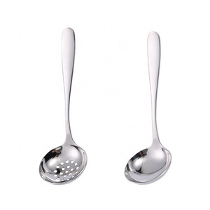 High Quality Stainless steel  Kitchen Large Spoon Soup Serving Spoon Hot Pot Stainless Steel Deep Thickened Spoon