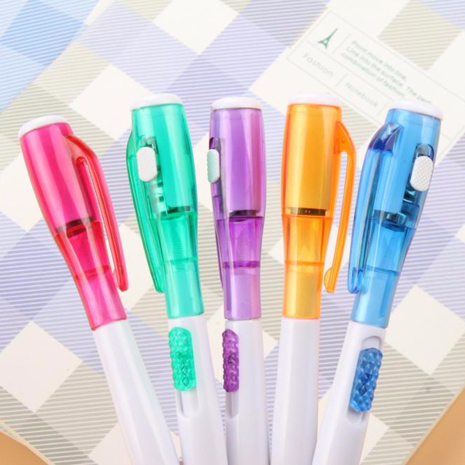 High Quality Creative Stationery New Strange With Led Flashlight Multi-Purpose Ballpoint Pens