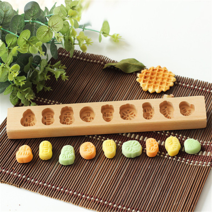 Antique Lovely Wooden Mooncake Handmade Cartoon Mold Biscuit Chocolate Mould