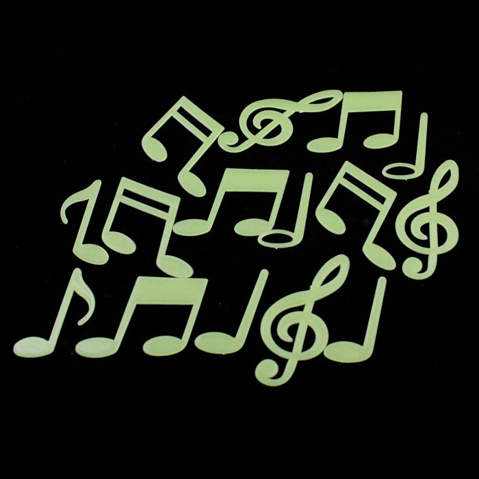 Music Notes Wall Stickers Luminous Fluorescent Wall Stickers bedroom Decal