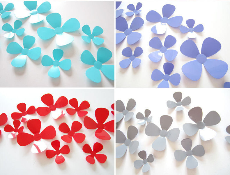 Hot 3D Acrylic Clover Wall Stickers for Home Decoration Casual Clover Wall Pegatinas Butterfly Wall Stickers