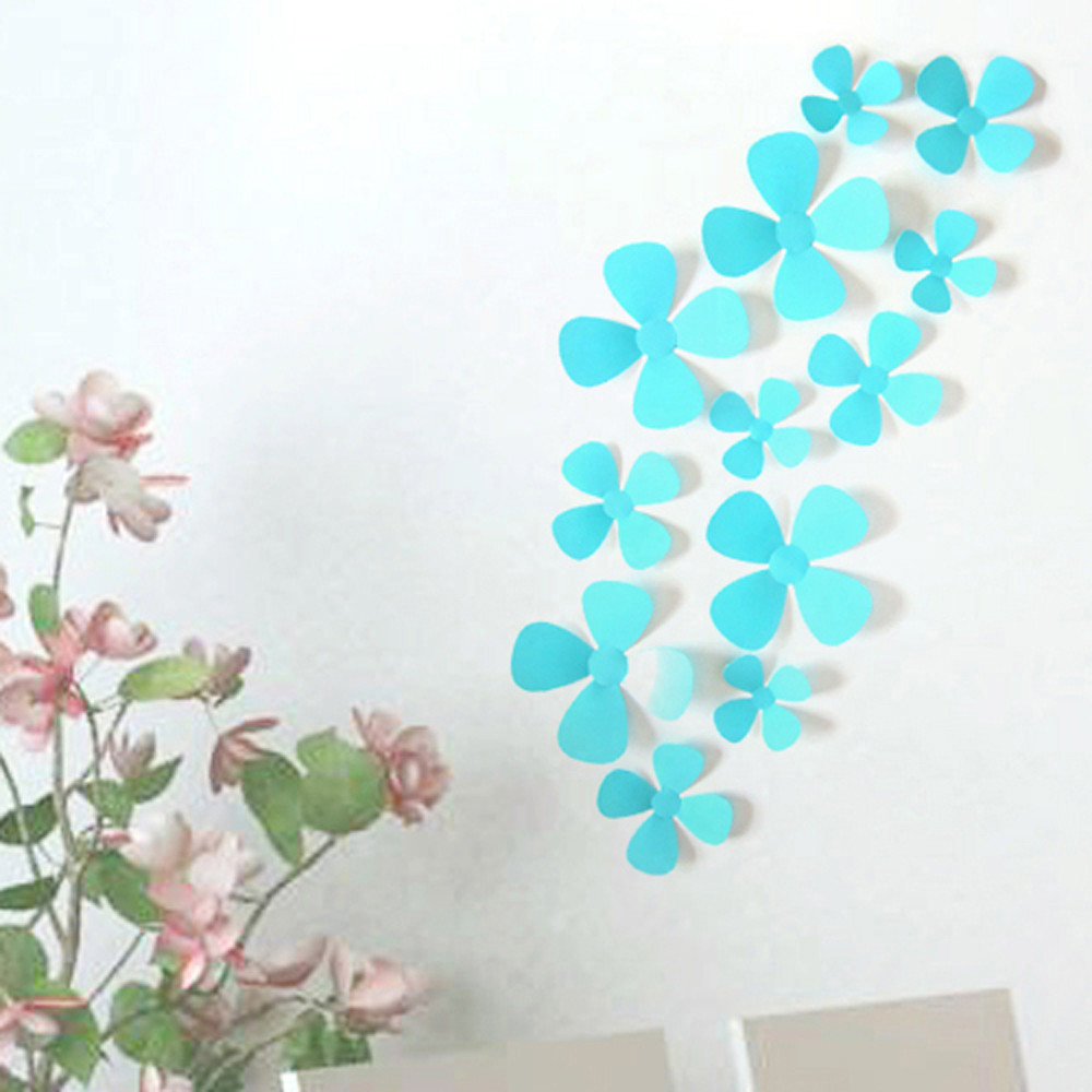 Hot 3D Acrylic Clover Wall Stickers for Home Decoration Casual Clover Wall Pegatinas Butterfly Wall Stickers