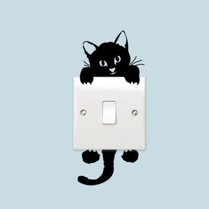 DIY Funny Cute Black Cat Dog Rat Mouse Animls Switch Decal Wall Stickers Home Decals Bedroom Kids Room Light Parlor Decor