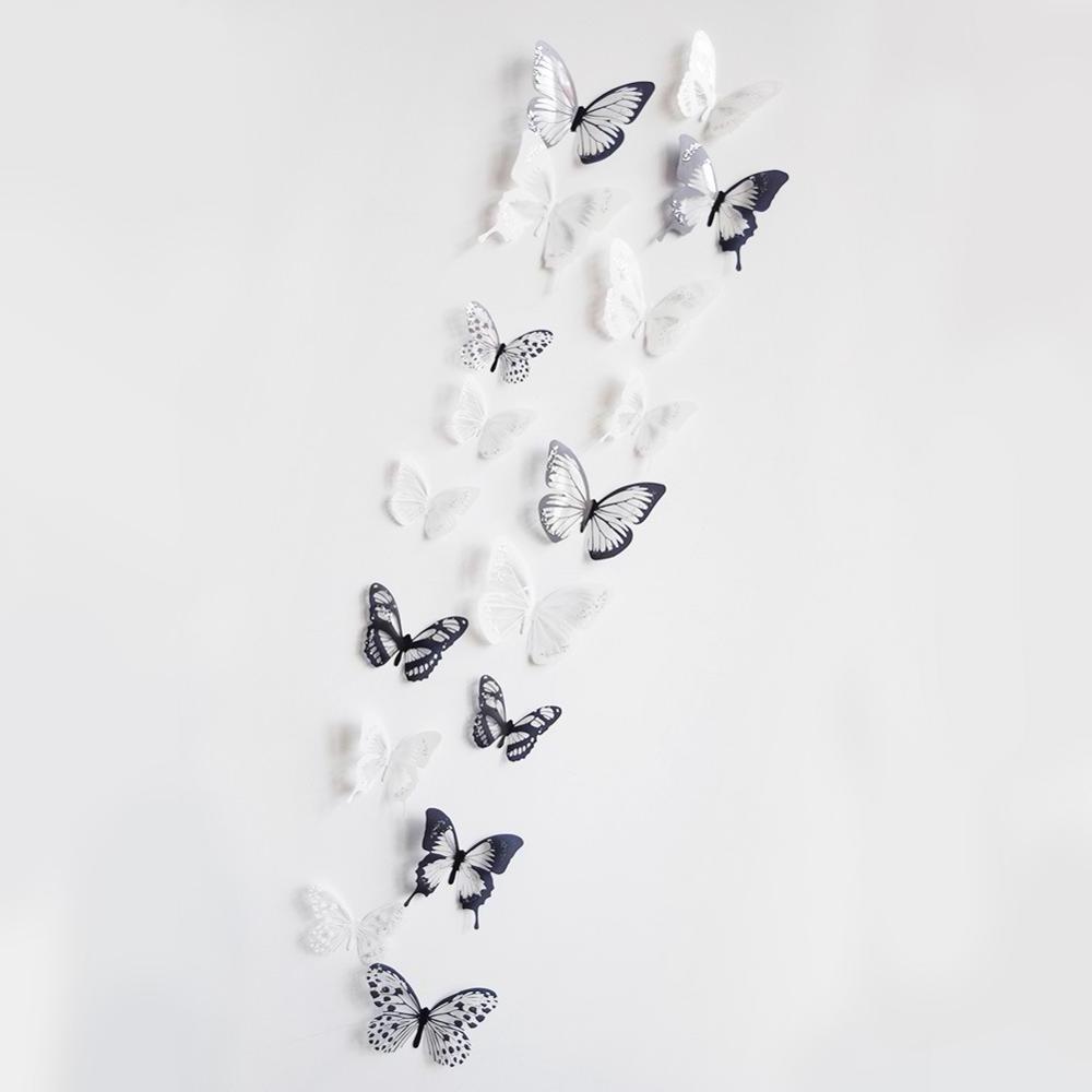 Crystal 3D Butterflies DIY Home Decor Wall Stickers for Kids Room Christmas Party Decoration kitchen Refrigerator Decal