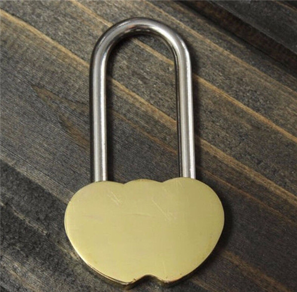 High Quality Padlock Love Lock Engraved Double Heart Valentines Anniversary Day Gifts Couple Mini Lock for Eternal Love