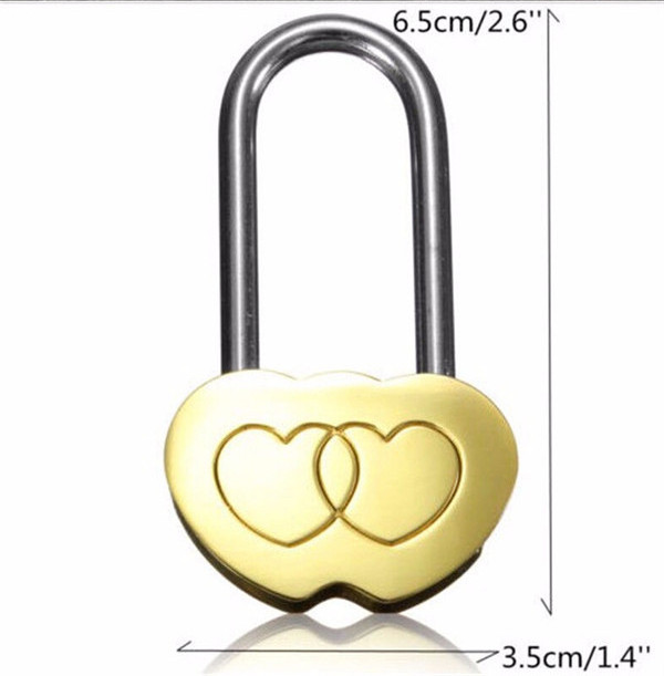 High Quality Padlock Love Lock Engraved Double Heart Valentines Anniversary Day Gifts Couple Mini Lock for Eternal Love