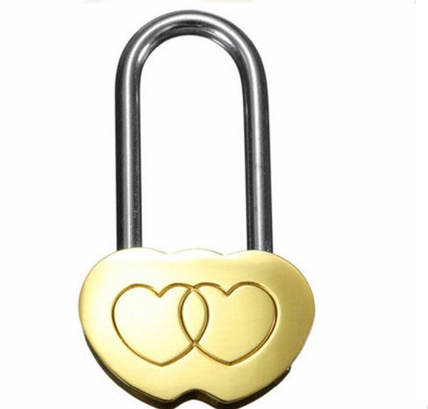 High Quality Padlock Love Lock Engraved Double Heart Valentines Anniversary Day Gifts Couple Mini Lock for Eternal Love