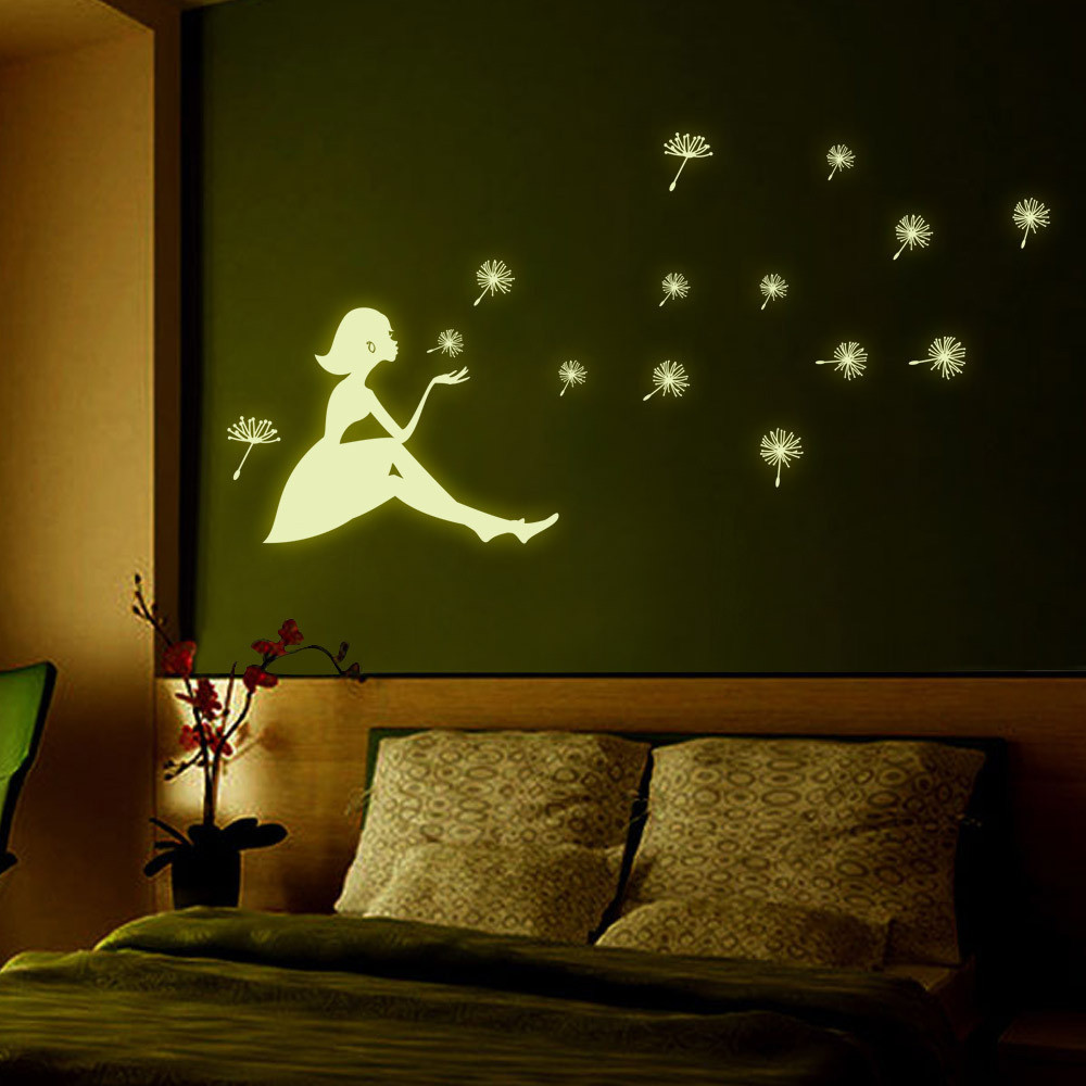 New Girl Stickers Living Room Bedroom Wall Art Stickers Home Decor glow in the dark