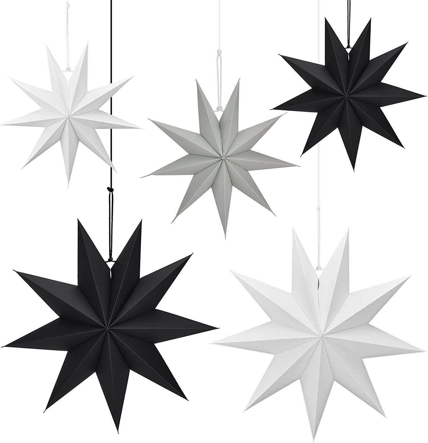 3D Angles Paper Star Hanging Reusable Christmas Party Tree Ornament Home Party Wedding Bedroom Wall DIY Decoration