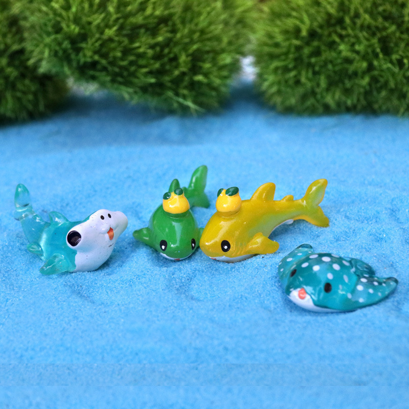 Mini Dophin Figurines Ocean Sea Animal Miniatures Figurines Garden Ornaments DIY Micro Landscape Terrarium Decoration