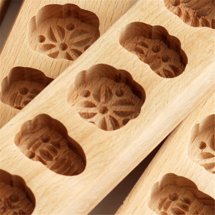 Antique Lovely Wooden Mooncake Handmade Cartoon Mold Biscuit Chocolate Mould