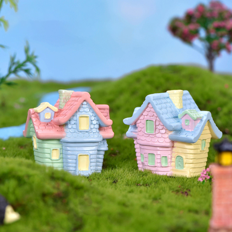 DIY Balloon Flying House Micro Landscape Decor Artificial Mini Miniature House Craft Ornament for Home Decoration Small House