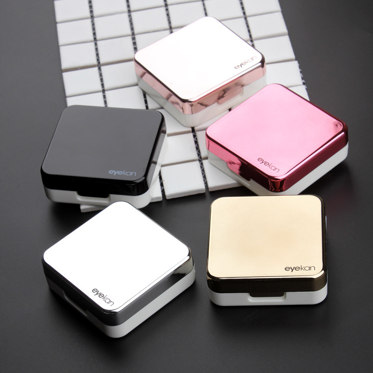 Reflective Cover contact lens case with mirror color contact lenses case Container cute Lovely Travel kit box