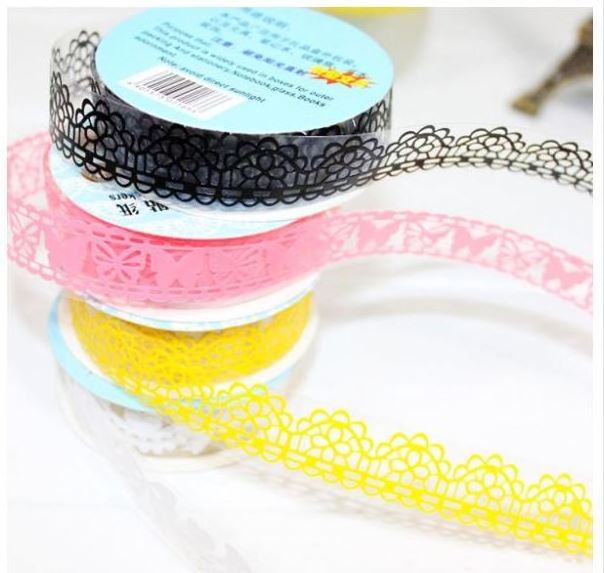 High Quality DIY Lace Decorative Tape Plastic Sweet Washi Tape for photo album Scrapbooking Masking Tape