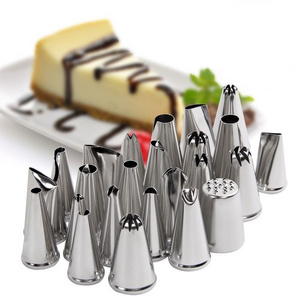 24Pcs/set Large Stainless Steel Icing Piping Nozzles Pastry Tips Set For Cake Decorating Sugar Craft Tool