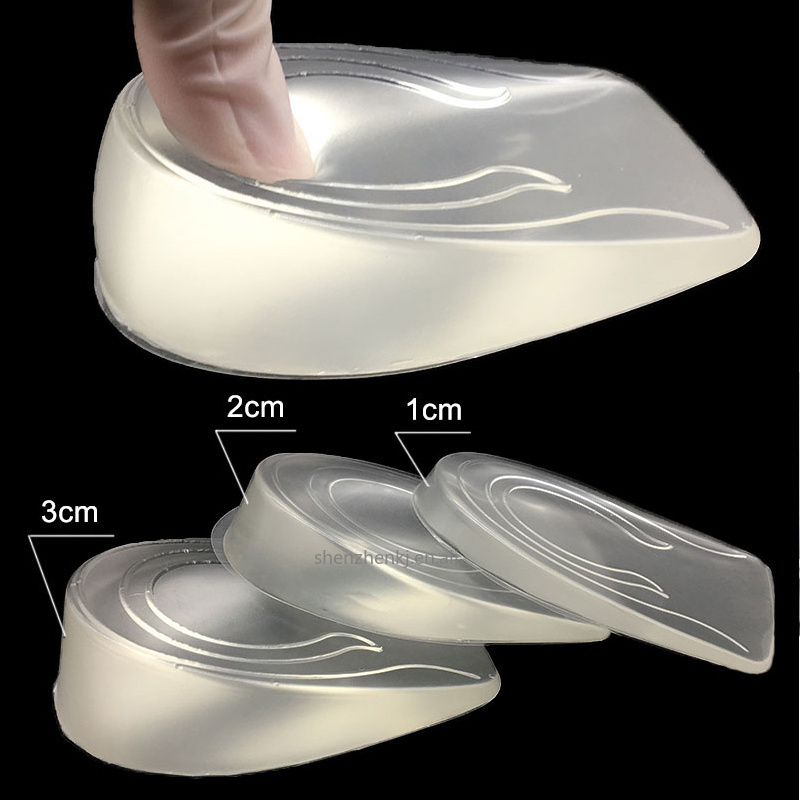 Silicone Gel Height Increase Insole Heel Lifting Inserts Shoe Foot Care Protector Elastic Cushion Arch Support Insert For Unisex