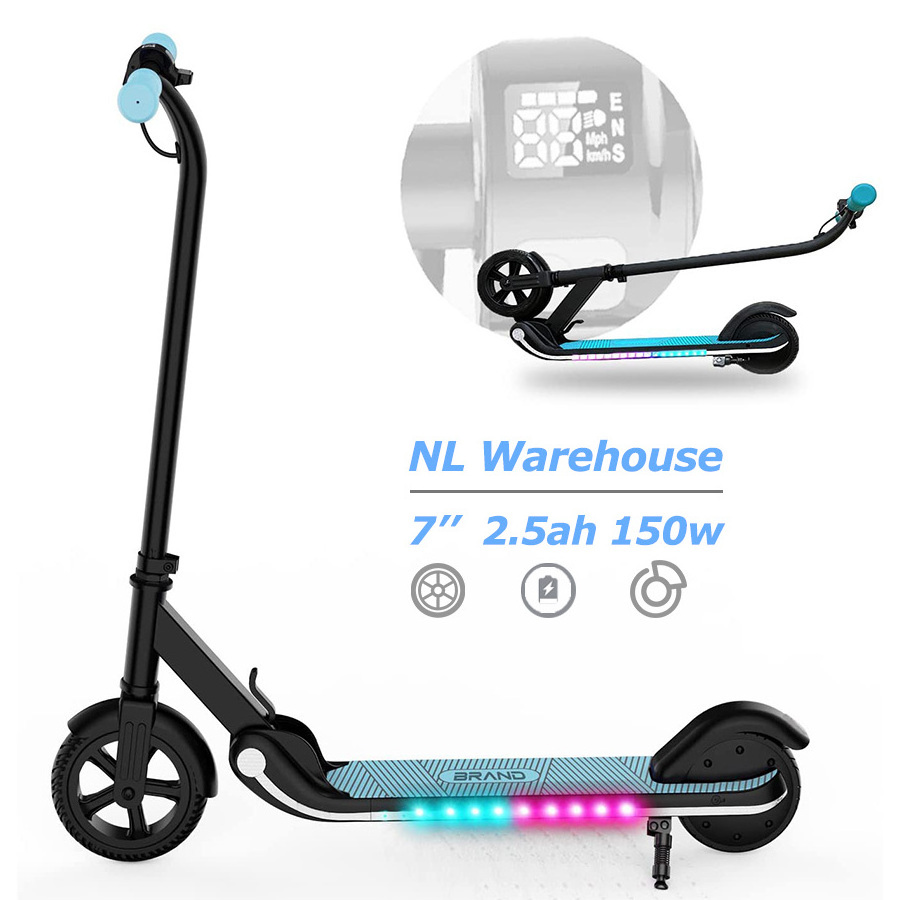 Eu Warehouse Colorful Light Portable Led Lights For Kids Scooter 2 Wheels Folding Electric Kick Scooter