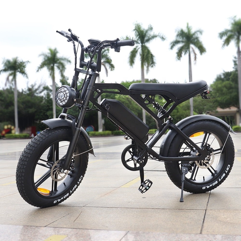 Eu Warehouse Electric Hybrid Bike Cheap Electric Dirt Bikes Fat Tire Mountain Bicycle Chopper Steel Customized Logo 48V V20 20