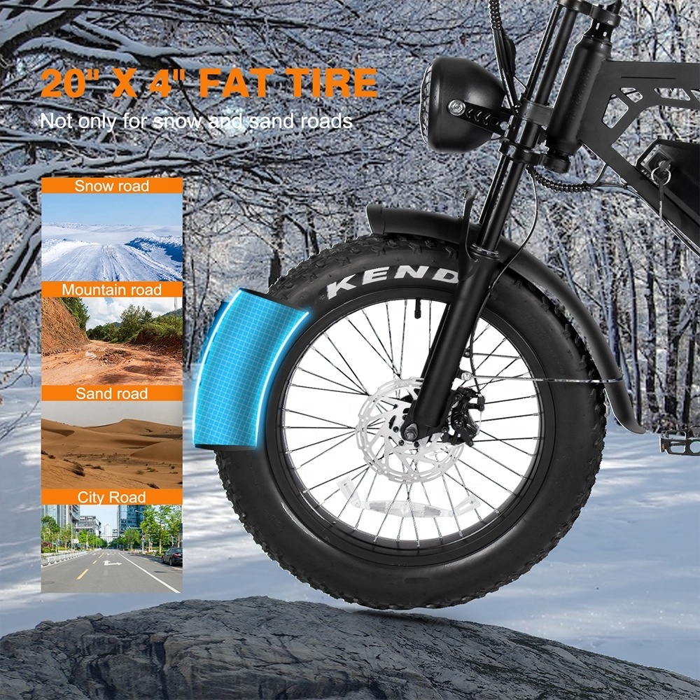 V20 Spoked Wheel Cheap Electric Dirt Bikes Fat Tire Mountain Bicycle Chopper Steel USA Customized Logo 48V 13ah Black 7 Speed