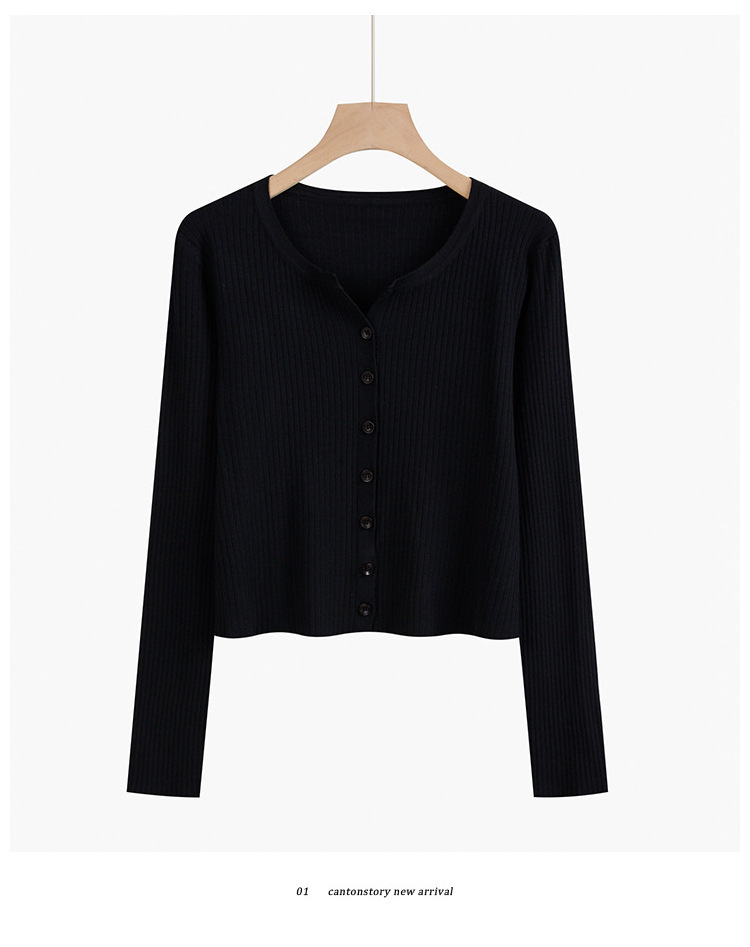 Knitted Cardigan Sweater Women 2021 Spring Summer New Korean Style LooseThin Solid Color V-neck Long Sleeves Top Female 7031