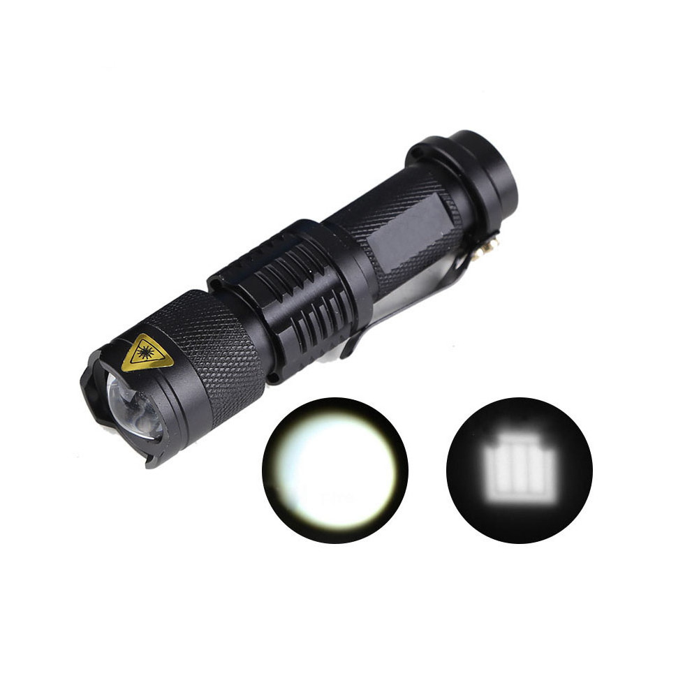 Mini Portable Zoomable LED Flashlight Powerful Pen Clip Torche Flashlight AA or 14500 Battery