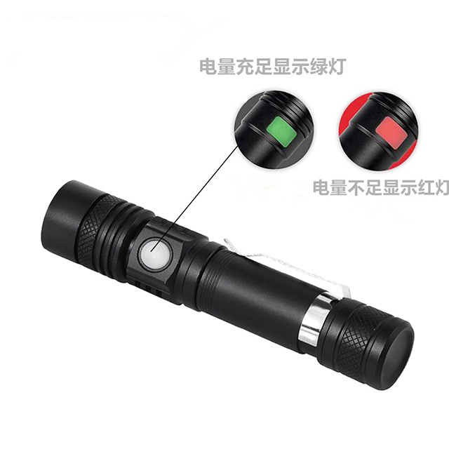 Portable high power LED flashlight xml-t6 zoomable troch flashlight USB charging