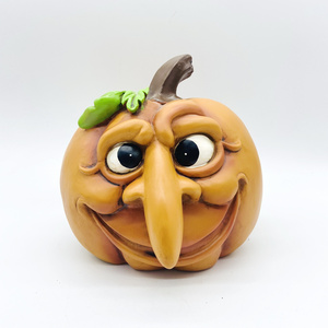 Outdoor halloween decorations pumpkins novelty resin statue artificial funny big nose Pumpkin for Halloween party decoration