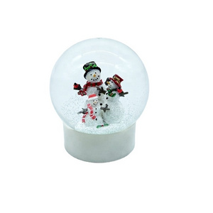 Adornos De Navidad custom 100MM resin craft glass snow globes with snowman inside for christmas table decoration