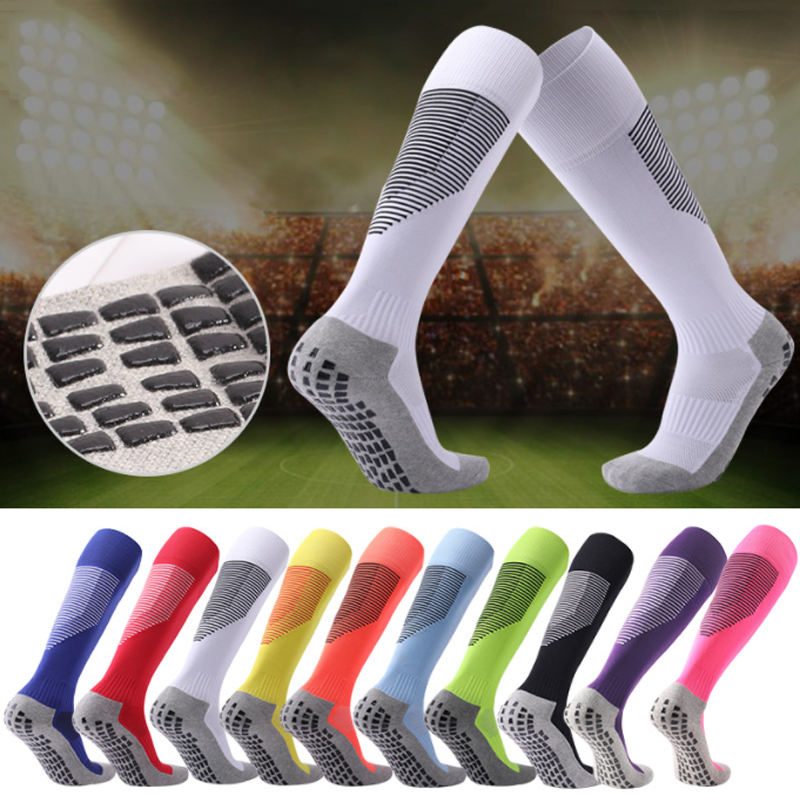 Men Thickened Sports Football Player Scrunch Socks Soccer Custom Pink Youth Grip Non-Slip Socks