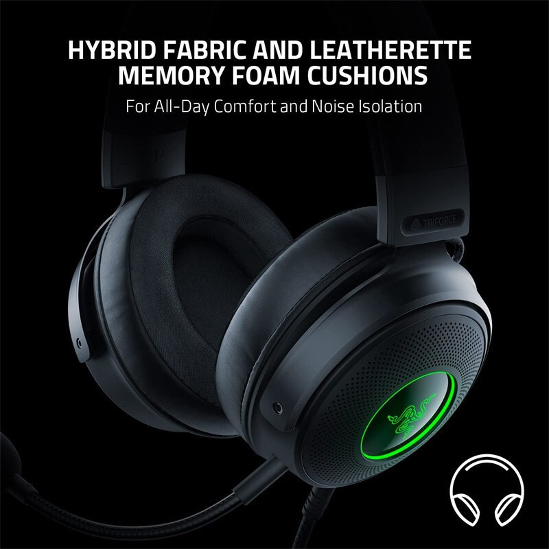 Wired Multi-Platform Razer Kraken X Headphones 7.1 Surround Sound E-sports Gaming Computer Headset With Microphone