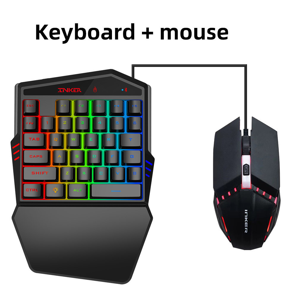 Single handed 35 keys mechanical 1.3 meters wired K99 keyboards seven color backlight ergonomic gaming keyboard