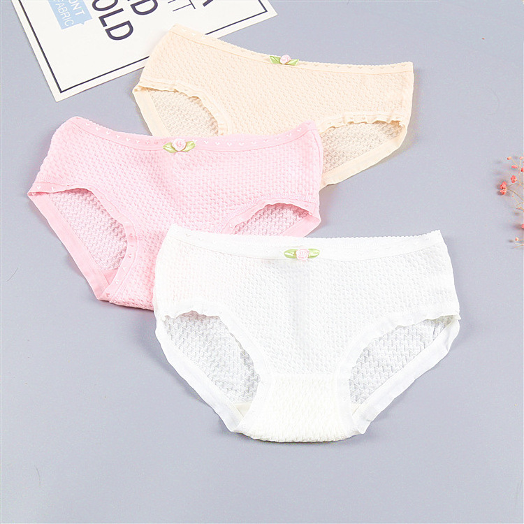 Wholesale teen young girls breathable low waisted plus size cute bow free adult ladies cotton underwear panties pics