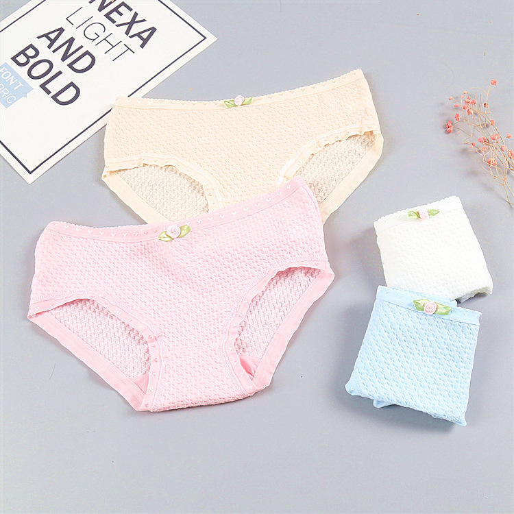 Wholesale teen young girls breathable low waisted plus size cute bow free adult ladies cotton underwear panties pics