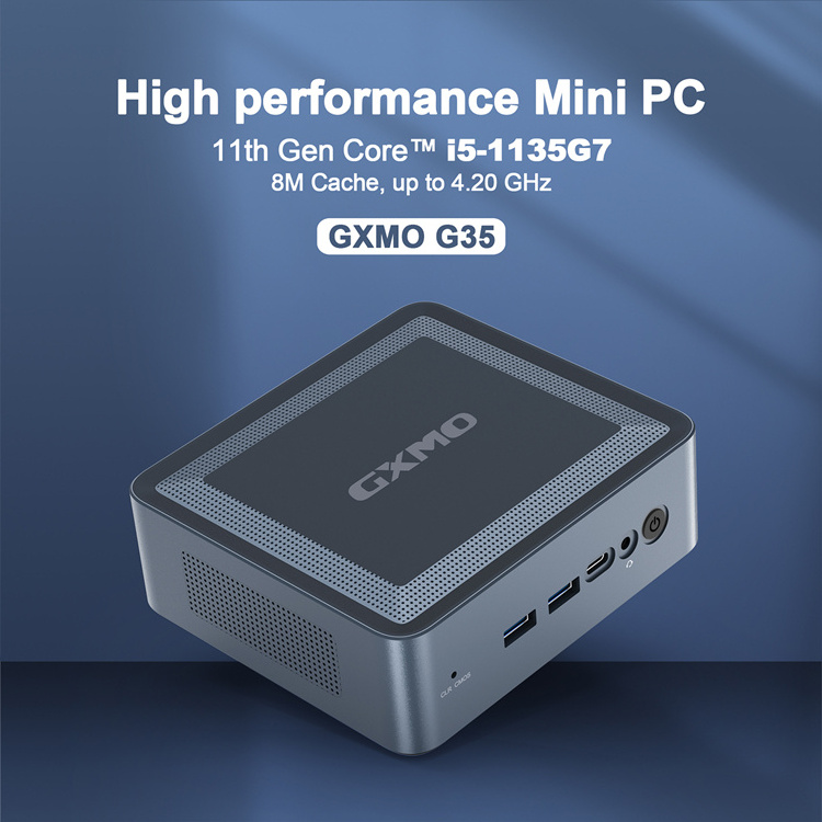 Portable simple 2.4G 5.8G dual wifi6 high speed intel core i5-1135G7 G35 mini pc gaming support multi screen display